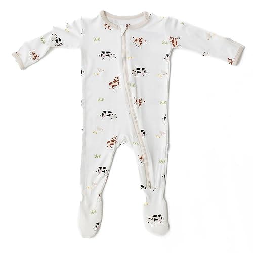 Bamboo Little Soft Baby Footie Pajamas, Baby Clothes, Newborn Sleepers, 95% Viscose and 5% Spandex, 0-24 Months - Image 1