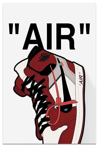 Sbemyenus Sneaker Poster, Canvas Wall Art Gym Shoes Shoebox Collection Aesthetic Cool Poster for Teen Boys Men Dorm Bedroom Living Room Wall Decor, Unframed 12x18Inch, Red - Image 1