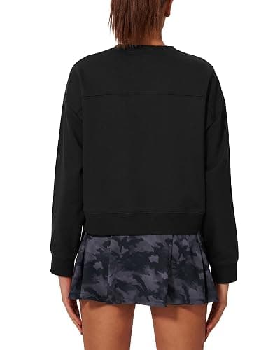 Stelle Cropped Sweatshirts for Women Cotton Long Sleeve Crop Tops Crewneck Pullover Oversized Sweater thumbnail 6