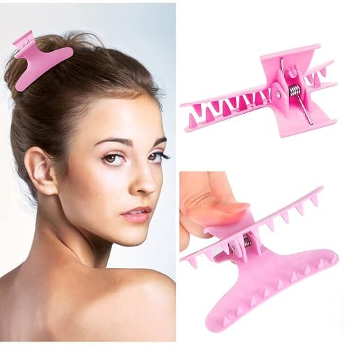 Ondder 12 Pack PInk Butterfly Hair Clamps Clips Hair Claw Clips Pro Salon Clip for Styling, Sectioning, Cutting, Coloring Hair Clips Hairdressing Salon Tool Hair Accessories for Women Girls thumbnail 4