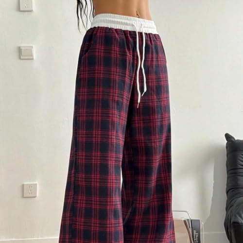 Plaid Goth Alt Pants Baggy Pants for Women Alt Clothing Alternative Clothing thumbnail 2
