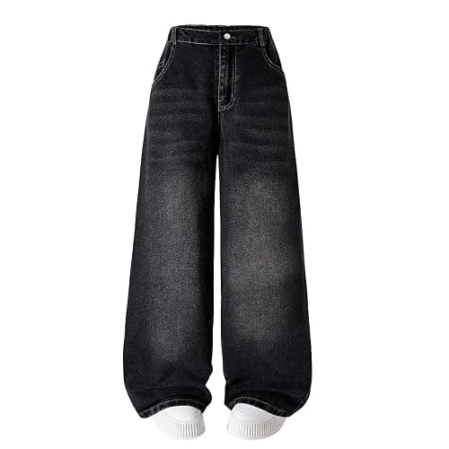 Nivne Tco Tween Girls Baggy Jeans, Cute Denim Pants with 5 Pockets & Zipper Button Closure - Loose Fit Jeans for Girls - Image 1