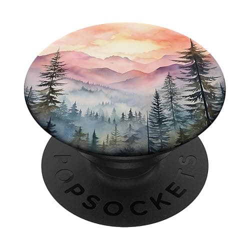 Mountains Wilderness Forest Hiking Pine Tree Nature PopSockets Adhesive PopGrip - Image 1
