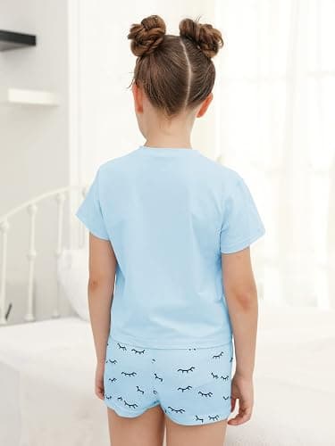 Kingdenergy Girls Summer Cute Print Shorts Set T-Shirt and Short Pant 2 Piece Outfits Clothing Sets thumbnail 3