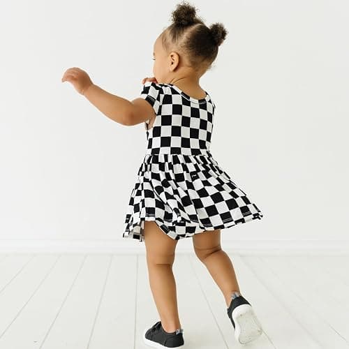 Little Sleepies Cap Sleeve Skater Toddler Bodysuit Dress for Girls - Viscose from Bamboo Girl Dress w/Pockets & Diaper Cover thumbnail 8
