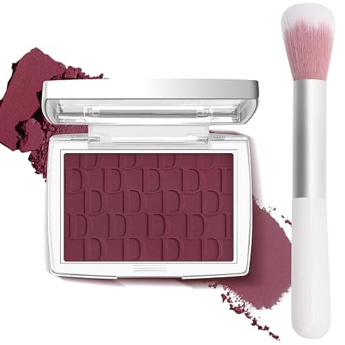 LYBHDAFA Berry Blush Powder Blush for Cheeks with Brush, Matte Blush Palette Blush Powder Face Blusher, Natural Blendable Formula Silky Lightweight Makeup Blush Rubores de Maquillaje, 006# - Image 1