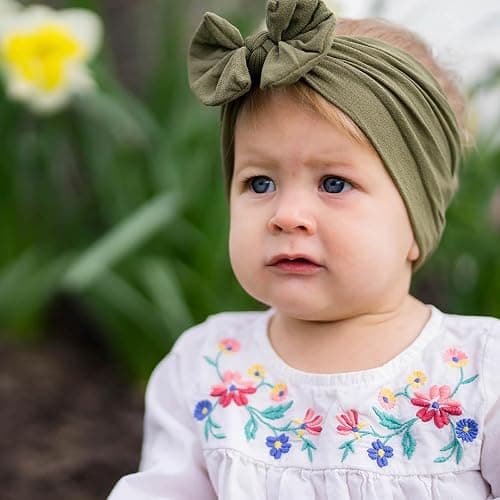 ALinmo 25PCS Baby Nylon Headbands Soft Baby Girl Headbands with Hair Bows | Soft Stretchy Baby Headbands Elastics Baby Girl Bows for Newborn Baby Girls Infants Toddlers Kids thumbnail 5