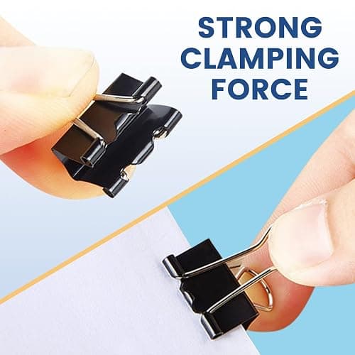 208 PCS Binder Clips Paper Clamps Assorted Sizes, Metal Paper Binder Clip, Black Binding Paperwork Clamp Bulk, School Teachers Office Supplies - Assorted Sizes × 208 PCS thumbnail 3