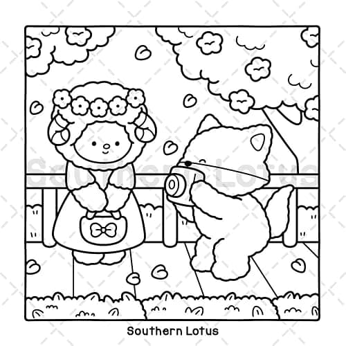 Fuzzy In Love: Coloring Book for Adults and Teens Featuring Little Fuzzy Animals in Love Moments and Cozy Activities, Cute Designs for Relaxation and Chill (Fuzzy Buddies) thumbnail 6