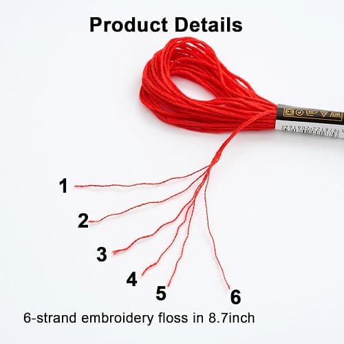 447 Colors Complete Set Embroidery Floss, Friendship Bracelet String, 8.7in 6-Strand Cross Stitch Thread Polyester Embroidery Thread thumbnail 3