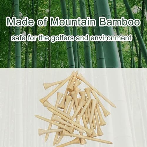 JYWYBF 110 Pcs Bamboo Golf Tees 3 1/4 Inch, Friendly Biodegradable, Long and Tall Golf tees, More Durable and Stable, Ideal for Beginner thumbnail 2