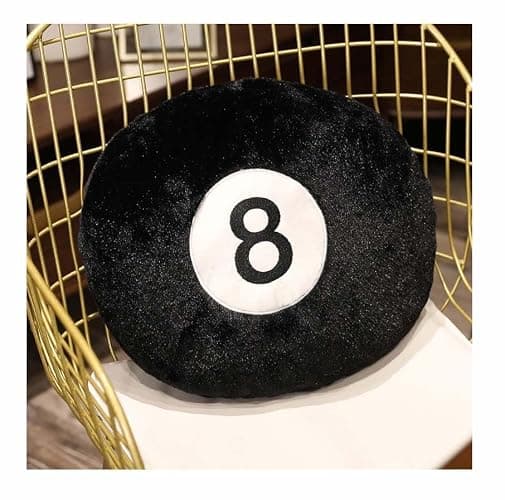Cyprinus Carpio Emulation Black Billiards 8 Ball Stuffed Pillow, Soft Round Sleeping Cushion for Home Bed Sofa Couch Decor (1, 14 * 14 Inch) thumbnail 2