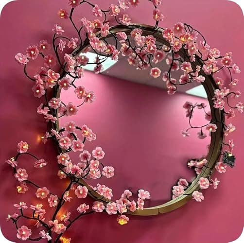 Cherry Tree Branch Lights USB Powered Blossom Branch Decoration Night Lights for Wall,Cherry Enchanted Willow Vine Lights for Bedroom Wall Doors Windows Wedding Christmas Holiday (42 inch (48 Lamps)) thumbnail 6