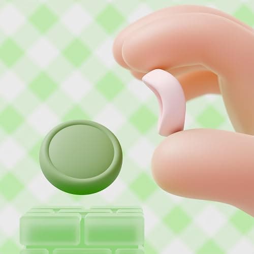 PlayVital Thumb Grips for Nintendo Switch 2, 8-Pack Silicone Joystick Caps for Joycon 2, Cute Accessories Comfort Thumbstick Grip Covers - White & Antique Yellow & Pink & Matcha Green thumbnail 6