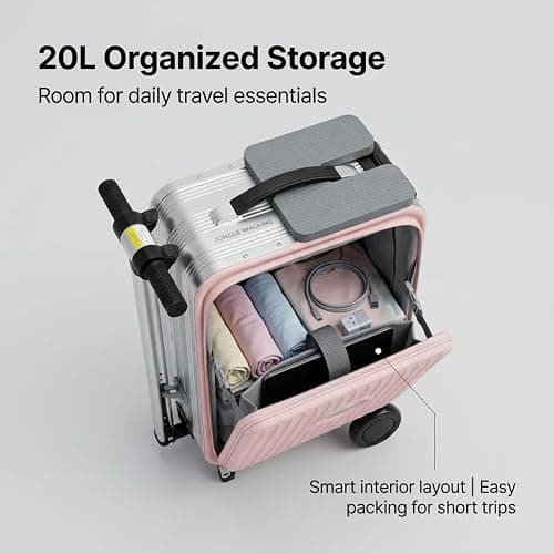 Ride On Electric Suitcase for Adults & Kids, Motorised Scooter Luggage with 250W Motor, Rechargeable Battery, TSA Lock, USB Charging, Smart Travel Case, 110kg Load thumbnail 5