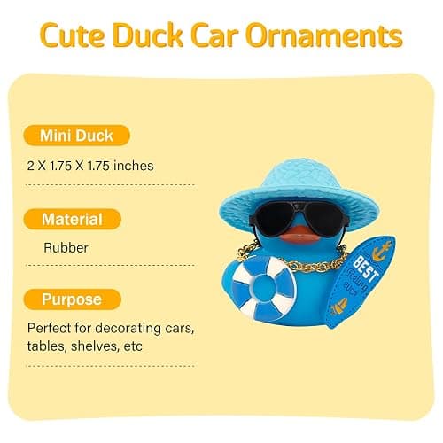 wonuu Summer Beachy Vacation Duckies, Tropical Paradise Rubber Duck Beach Surfing Ocean Voyage Rubber Ducks (Blue, Surf Board, Lifebuoy) thumbnail 3