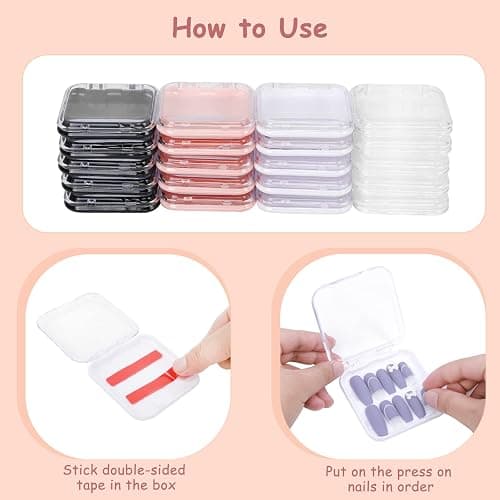 20pcs Press On Nail Packaging Boxes with 60pcs Double Sided Adhesive Nail Tape Acrylic Press On Nail Storage Box in 4 Colors Artificial Nail Display Box for Press on Nail Business Nail Art Nail Salon thumbnail 5