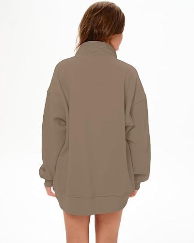 Gacaky Womens Oversized Sweatshirts Casual Button Henley Neck Long Sleeve Pullover Fleece Loose Fit Fall Tops Fashion Outfits thumbnail 3