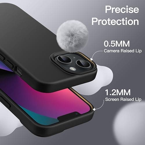 JETech Silicone Case for iPhone 13 6.1-Inch, Silky-Soft Touch Full-Body Protective Phone Case, Shockproof Cover with Microfiber Lining (Black) thumbnail 5