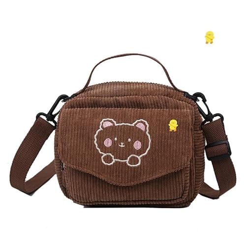 AWXZOM small cute Corduroy Crossbody bag min Kawaii Purse Crossbody Bag small Kawaii Wallet small Kawaii Crossbody Bag - Image 1