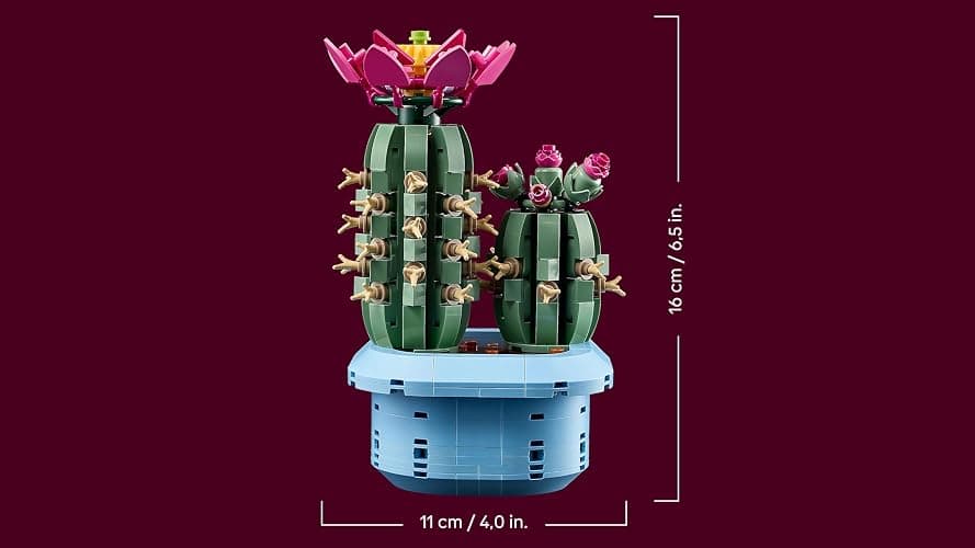 LEGO Botanicals Cactus Fleuri - Set de Plante Artificielle en Pot - 2 Cactus & Fausses Fleurs - Décoration Chambre DIY - Cadeau d'anniversaire pour Fille 9 Ans ou Adulte Passionné.e de Plantes 11509 thumbnail 3