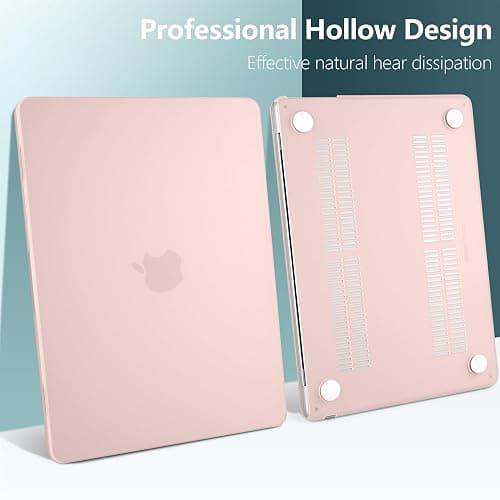 DONGKE Compatible with M4 MacBook Air 15 Inch Case 2025 2024 2023 A3241 A3114 A2941 M3 M2 with Liquid Retina Display & Touch ID, Protective Plastic Hard Shell Cover 15" - Matte Chalk Pink thumbnail 5