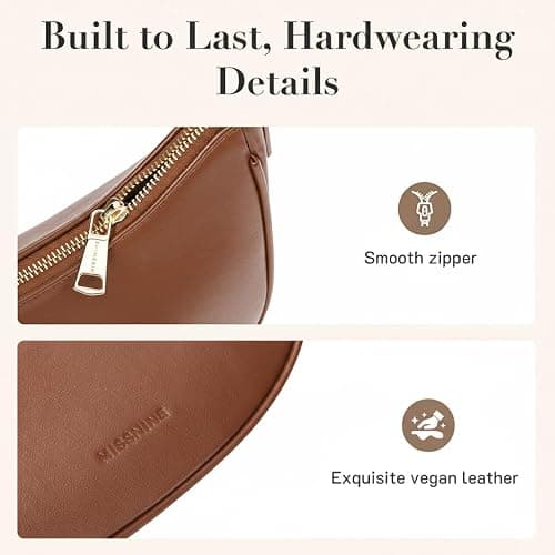 Missnine Purses for Women, Shoulder Bag Small Handbags Vegan Leather Underarm Bags Trendy Hobo Cute Clutch Purse thumbnail 5