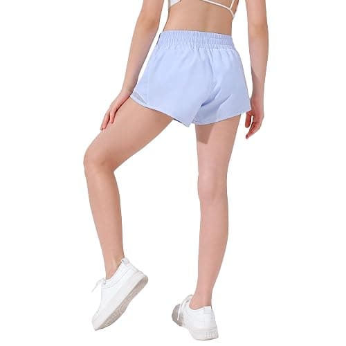 Aurefin Girls Athletic Shorts, Lightweight Running Shorts for Teen Girls Kids Sports Active Short with Zip Pocket and Elastic thumbnail 4