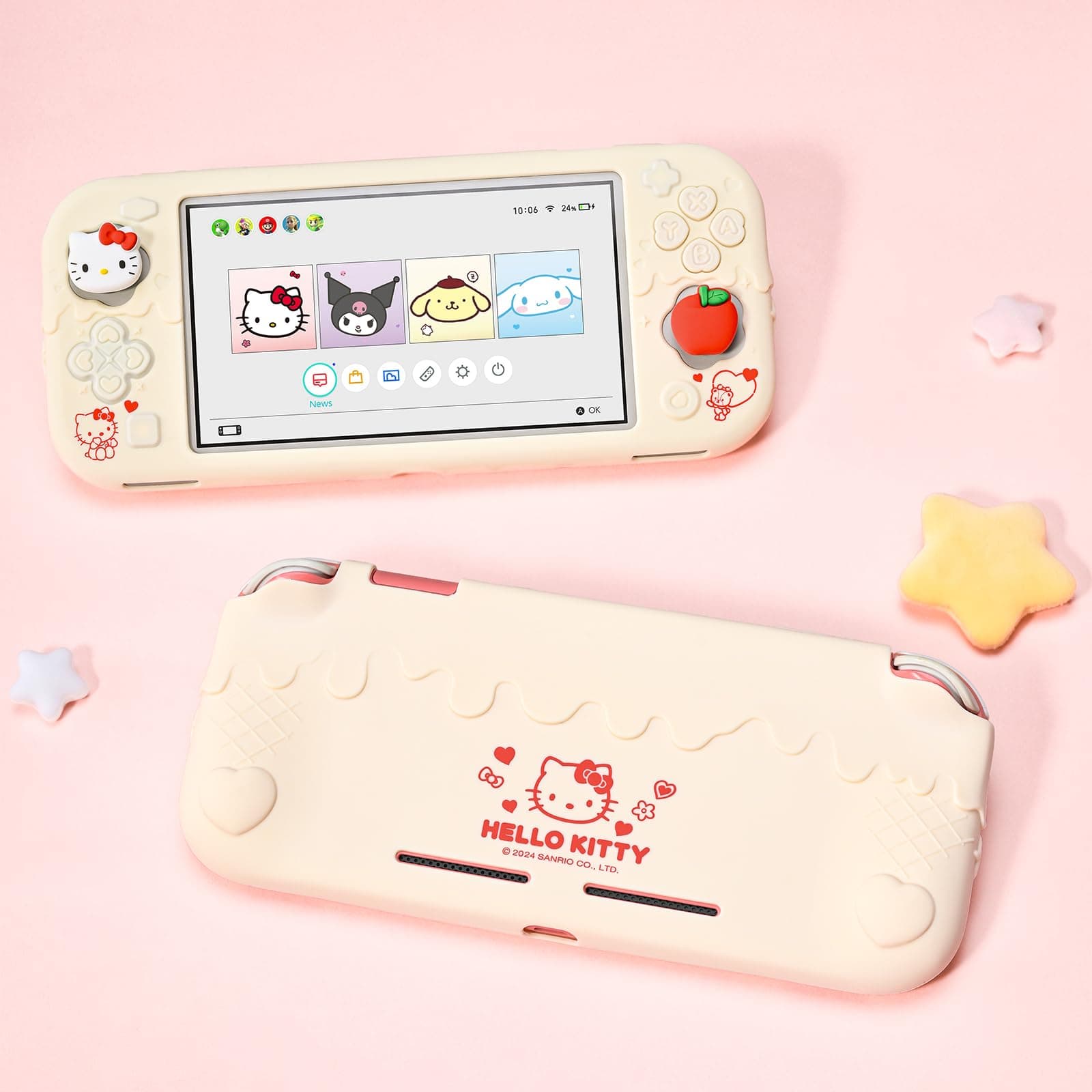 Protective Case for Switch Lite, Soft Silicone Protective Case, Scratch-resistant Cover for Switch Lite incl. 2 Control Tips - HLK Off White thumbnail 5