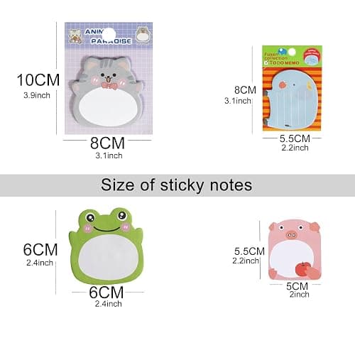 32 Pads Cute Sticky Notes, Animal Sticky Notes Self Adhesive Cartoon Notes Memo Pads Notes Page School Tab for School Office Supplies thumbnail 3