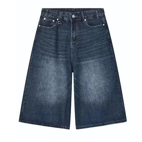 OTEEGX Jorts Women Baggy Jean Shorts Summer Long Denim Y2k Shorts for Women | Barrel Wide Leg Capri, High Rise, 4 Pockets, Plus Size Summer Bermuda Jorts, Boyfriend Vintage Streetwear thumbnail 5