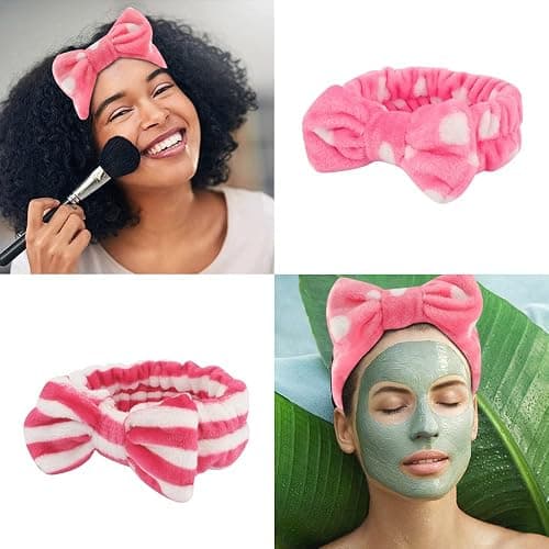 6 Pack Pink Spa Headband Makeup Soft Skincare Shower Headbands Fluffy Head Wraps Hair Band for Washing Face thumbnail 7