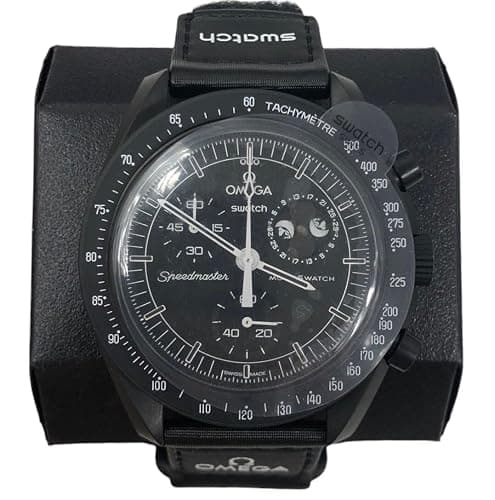 Swatch Reloj de pulsera Moonswatch Omega x Misión a la Luna fase Snoopy, Negro, Negro thumbnail 3