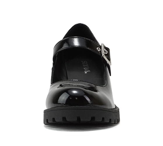 Soda “Eviana” ~ Women Mary Jane Round Toe Mid Chunky Block Heel Lug Sole Pump with Adjustable Strap thumbnail 3