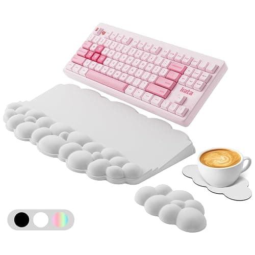 Ergonomic Wrist Rest for Keyboard and Mouse, Soft Memory Foam Cloud Keyboard Stand Pad with Wrist Rest Set with Non-Slip Silicone Base, Easy Typing, Pain Relief, Comfort for Office, Work, Gaming - Image 1