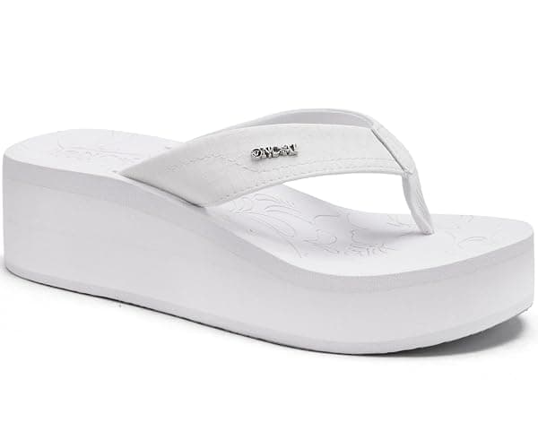 ONCAI Women’s Platform Wedge Flip Flops Trendy Dressy Womans Summer Flatform Chunky Heel Sandals with Comfortable Walking Outdoor Rubber Soles (US Size 5-11) - Image 1
