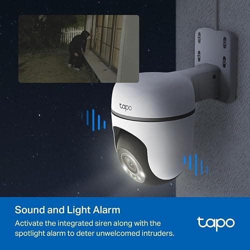 Tapo TC40 Full HD Pan/Tilt Outdoor Security Camera CCTV Camera 360° View | 1080p Wi-Fi Outdoor Camera, Person Detection, Color Night Vision, Motion Tracking, IP65, Two-Way Audio, No Monthly Fee, Alexa thumbnail 6