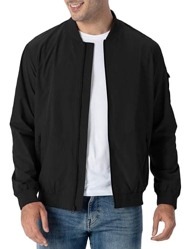 Rdruko Men's Lightweight Bomber Jacket Causal Fashion Stylish Windbreaker Light Jacket - Image 1