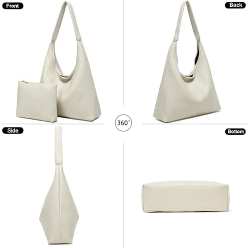 Casual Hobo Bag for Women Soft Shoulder Bags Slouchy Pu Leather Tote Purses for Work Travel thumbnail 3