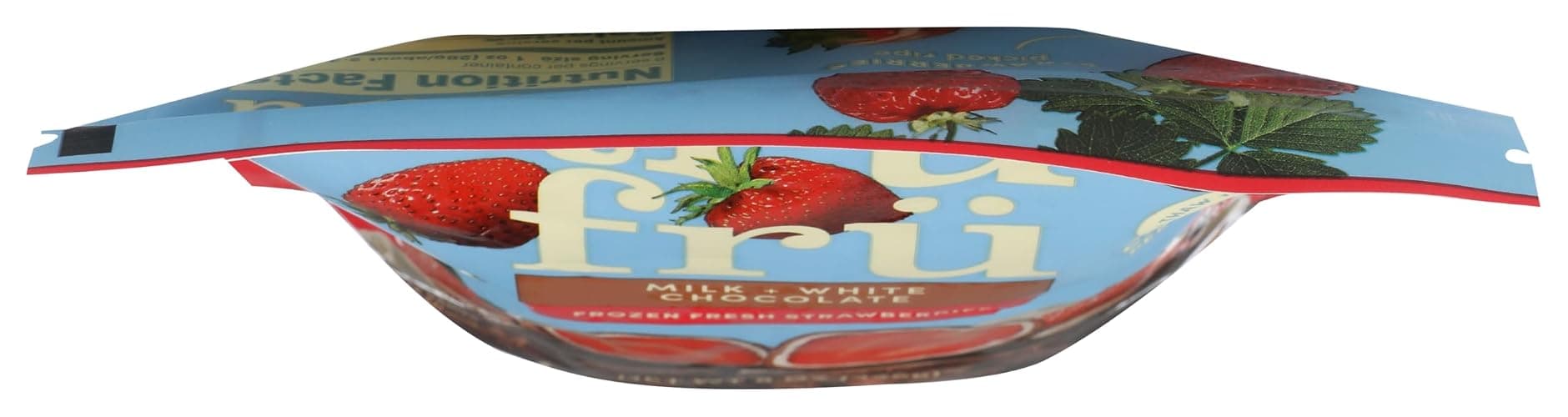 Tru Fru Frozen Strawberries in Milk & White Chocolate, 8 Ounce Bag | Real whole fruit snack; 90 calories per 1 oz serving; thaw 15 minutes, ready to eat; frozen dessert; 8 servings per bag thumbnail 9