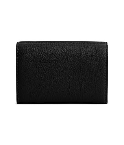 COACH Polished Pebble Leather Essential Mini Trifold Wallet Black One Size thumbnail 3