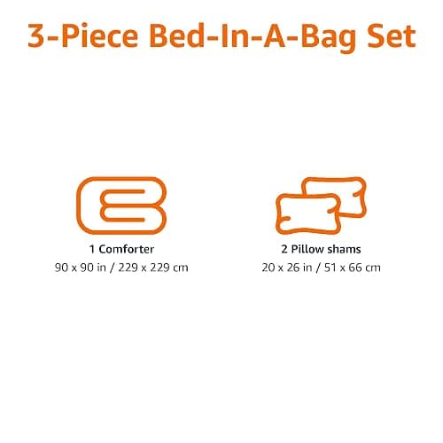 Amazon Basics 3-Piece Soft Microfiber Kid's Comforter and Pillow Sham Set, Full/Queen, Light Pink, Solid thumbnail 3