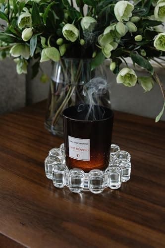 Alice Lane Original Bubble Candle Dish – Chic Clear Glass Candle Dish for Home Decor – Decorative Modern Candle Holder for Small Candles & Diffusers thumbnail 6