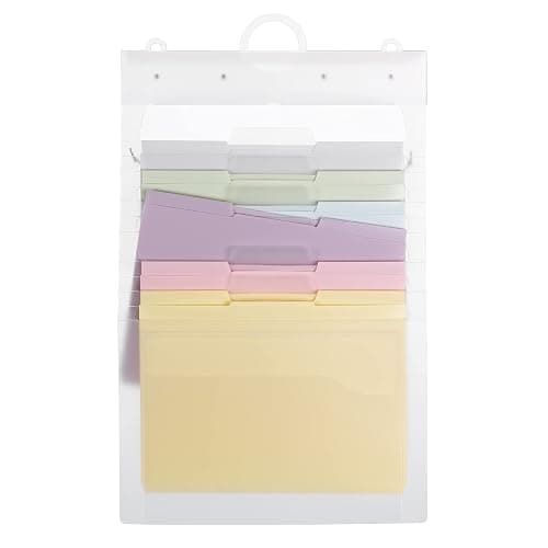 SMEAD Cascading Wall Organizer Gen 2, 6 Pockets, Letter Size, Pastel (92064) thumbnail 3