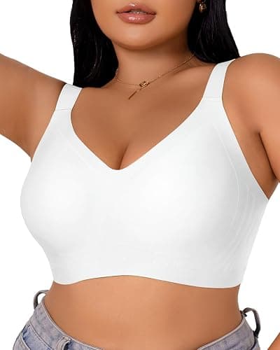 Women’s Plus Size Full Coverage Wireless Bras Supportive Wide Strap Comfort Bra for Sagging Breasts No Back Fat Minimizer Bra - Image 1