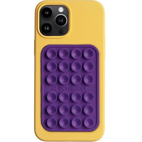 OCTOBUDDY Classic - Silicone Suction Phone Case Adhesive Mount - Hands-Free, Strong Grip Holder for Selfies & Videos - iPhone & Android Compatible - 2.25″ x 3.25″, Wisteria - Image 1