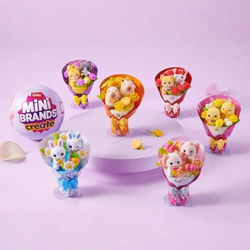 Mini Brands Mini Kawaii Bouquet Capsule Series 1 (2 Pack) by ZURU – Collectable Bear Bouquet with Miniature Flowers, Bowknot, and Gift Box, 6 Unique Designs to Collect, Suitable for Kids thumbnail 7