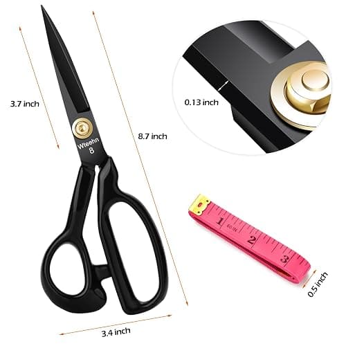Fabric Scissors Professional, 8" Heavy Duty Sewing Scissor for Fabric Cutting, Tailor Sharp Sewing Shears for Cutting Leather craft Home Office Students Artists Dressmakers thumbnail 3