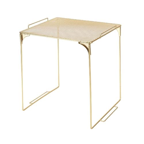 AUECOOME Locker Organizer Shelf Stackable Extra Locker Shelf for School Locker Organizer Storage Cabinet Accessories Suitable for School, Office, and Home use (1, Golden) - 1 - Golden - Image 1
