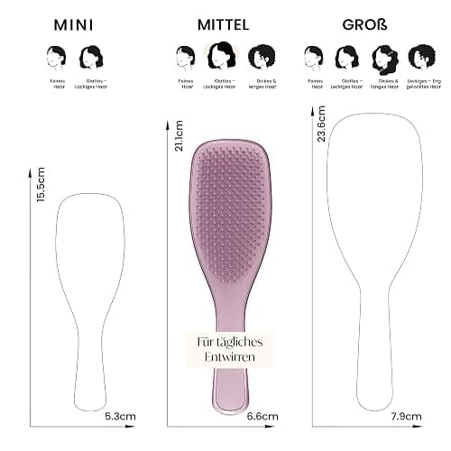 Tangle Teezer Ultimate Detangler Haarbürste – Nasses & Trockenes Haar – Entwirrungsbürste für Alle Haartypen – Zweistufige Borsten Reduzieren Haarbruch & Knoten – Mauve Kupfer mit Chrom-Finish thumbnail 7